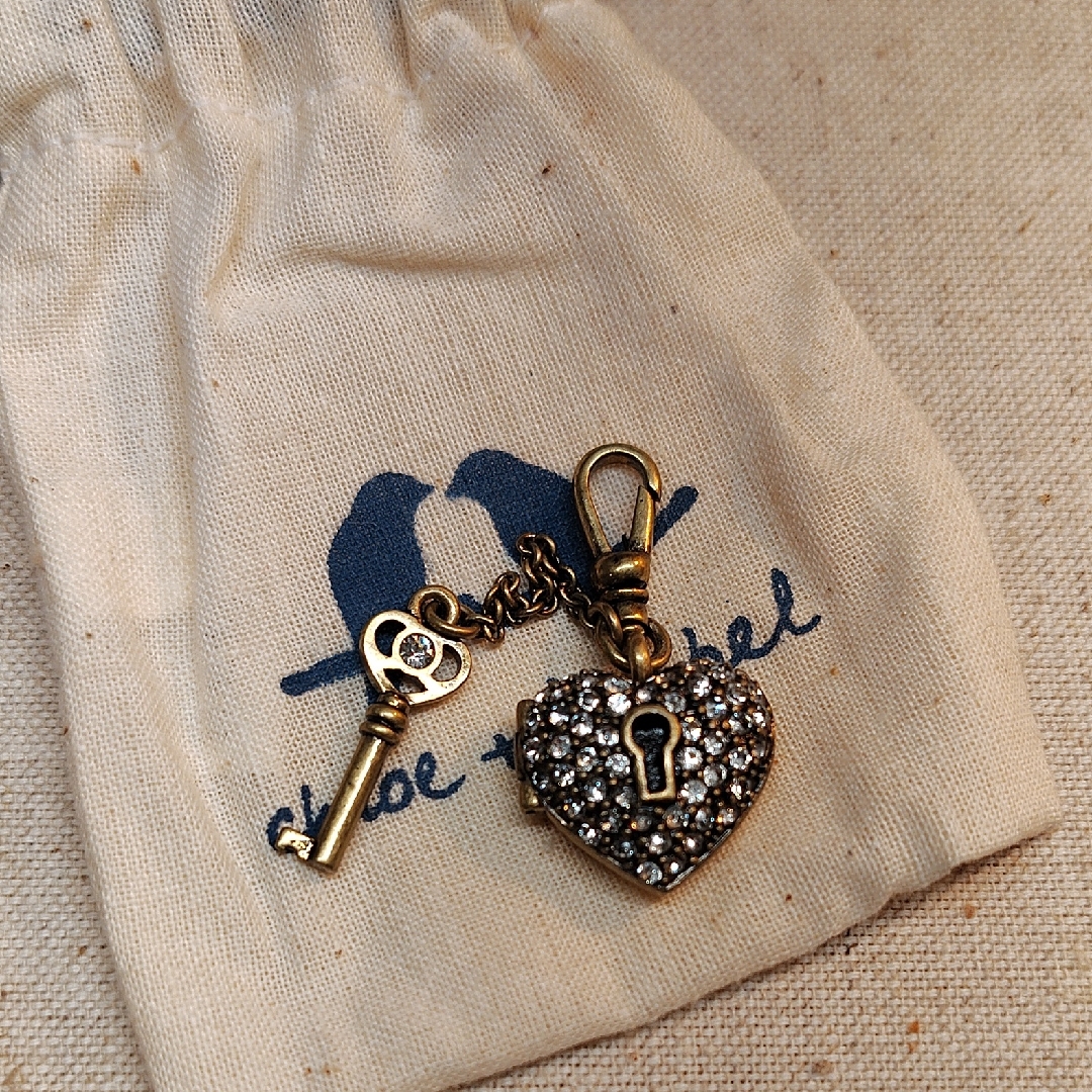 Chloe Isabel Gold And Silver Heart Key Charm 20$